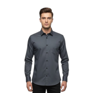 Men’s Slate Grey Premium Satin Full-Sleeve Shirt