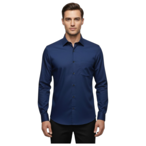 Men’s Royal Navy Premium Satin Full-Sleeve Shirt
