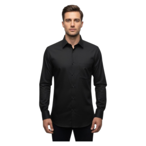 Men’s Midnight Black Premium Satin Full-Sleeve Shirt