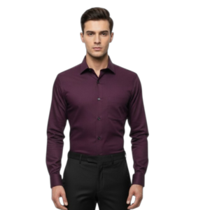 Royal Wine Satin Formal Shirt - Slim Fit