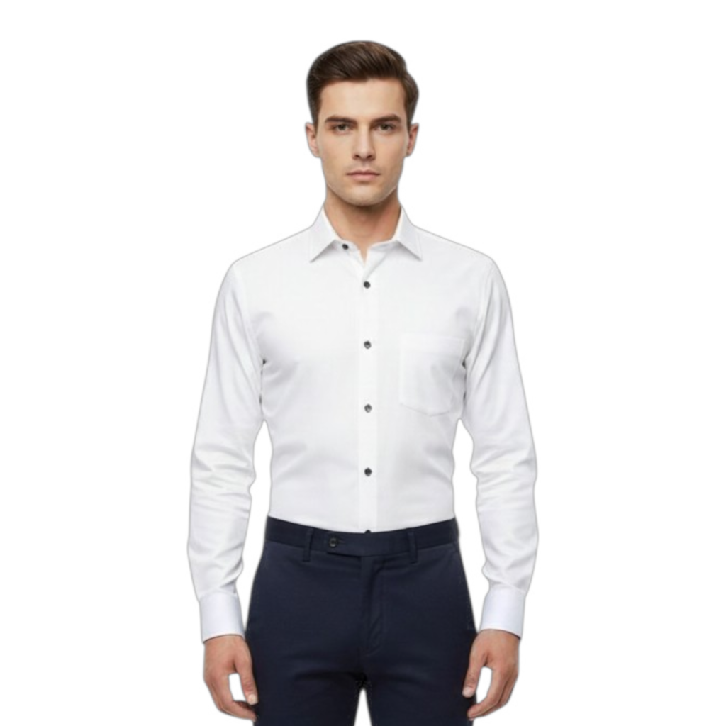 Premium White Satin Formal Shirt – Slim Fit