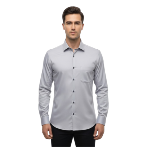Men’s Steel Grey Satin Full Sleeve Shirt