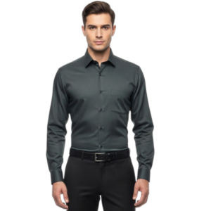 Men’s Charcoal Grey Premium Satin Formal Shirt
