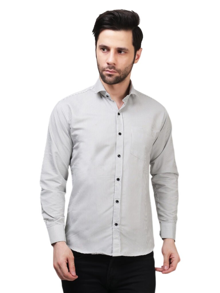 Silver Pinstripe Executive Poly Laffer Shirt