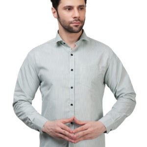 Sage Green Micro-Striped Poly Laffer Shirt