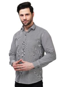 Graphite Pin-Stripe Poly Laffer Executive Shirt