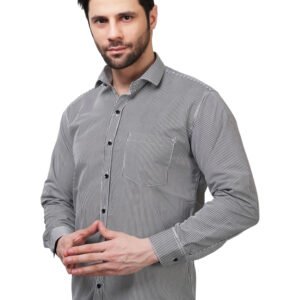 Graphite Pin-Stripe Poly Laffer Executive Shirt
