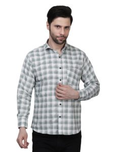 Steel Grey Gingham Poly Laffer Shirt