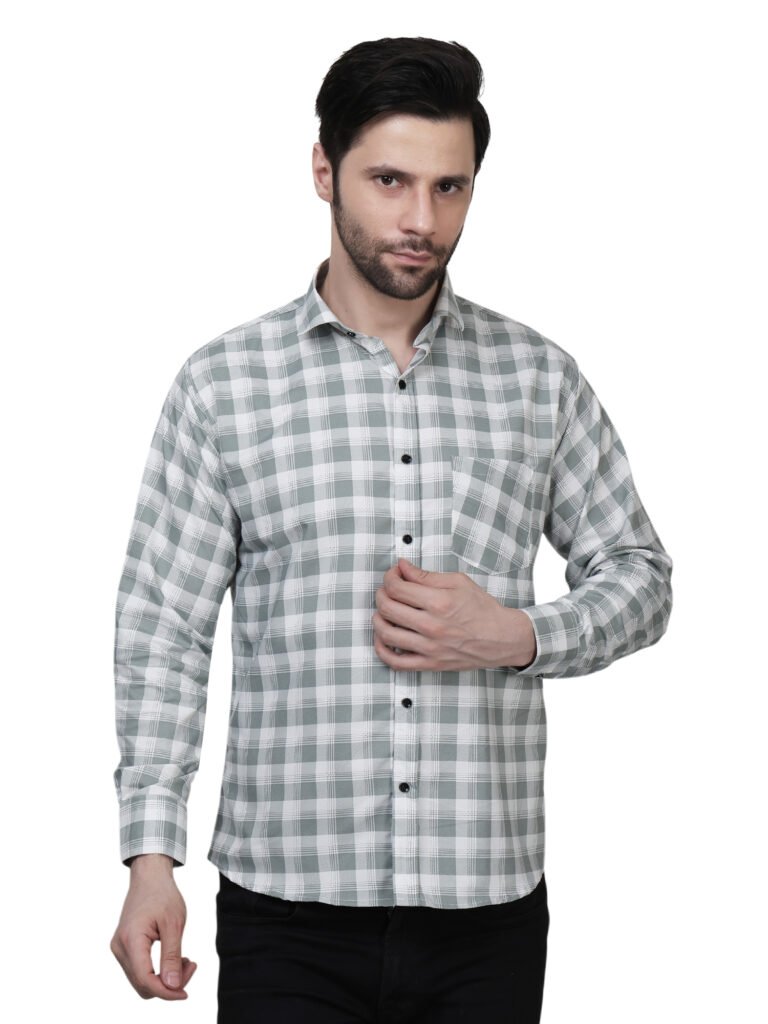 Steel Grey Gingham Poly Laffer Shirt
