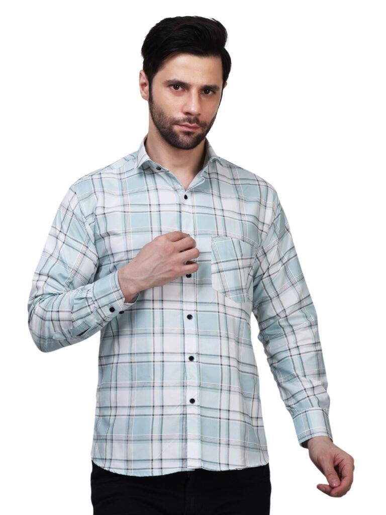 Mint Frost Checkered Poly Laffer Shirt