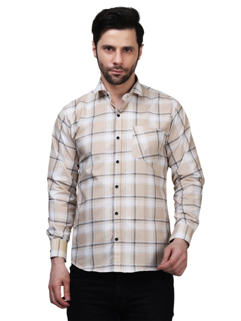 Harvest Tan Checkered Poly Laffer Shirt