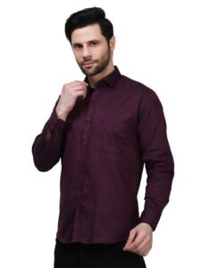 Deep Wine Executive Matty Cotton Shirt