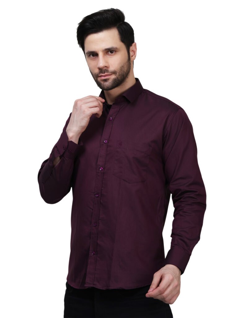 Deep Wine Executive Matty Cotton Shirt