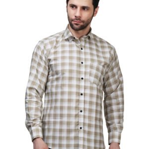 Olive Executive Checkered Poly Laffer Shirt