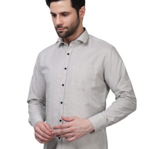 Classic Beige Micro-Striped Poly Laffer Shirt