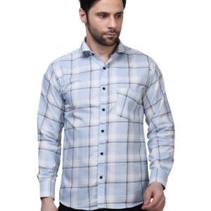 Sky Blue Executive Plaid Poly Laffer Shirt