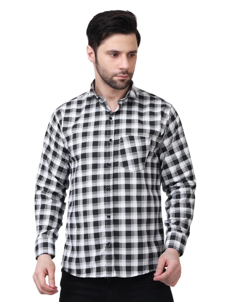 Monochrome Executive Checkered Poly Laffer Shirt