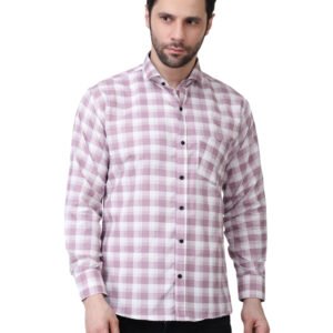 Mauve Executive Checkered Poly Laffer Shirt