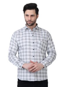 Platinum Grey Checkered Poly Laffer Shirt