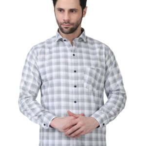 Platinum Grey Checkered Poly Laffer Shirt
