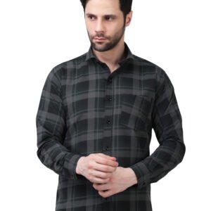 Charcoal & Black Plaid Poly lafferShirt