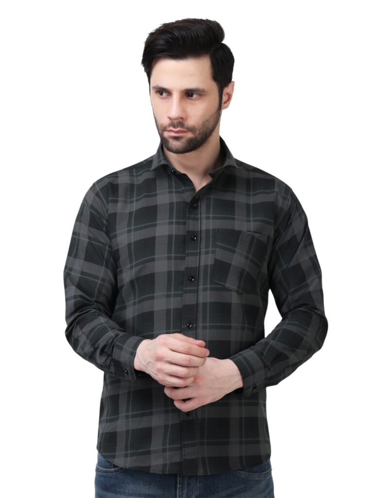 Charcoal & Black Plaid Poly lafferShirt