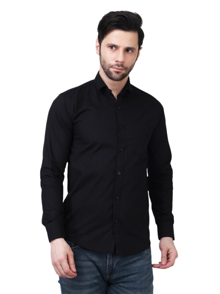 Jet Black Executive Cotton Laffer Shirt