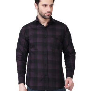 Men’s Premium Wine Checked Polylaffer Shirt