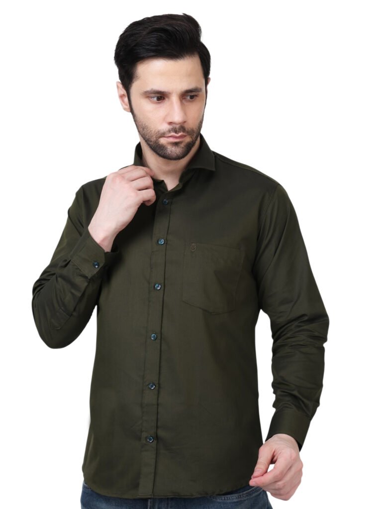 Olive Executive Matty Cotton Shirt