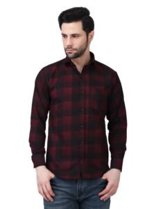 Crimson Shadow Plaid Poly Laffer Shirt