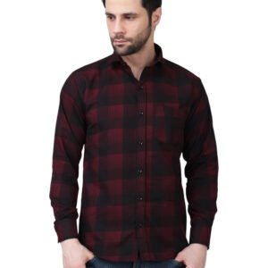 Crimson Shadow Plaid Poly Laffer Shirt