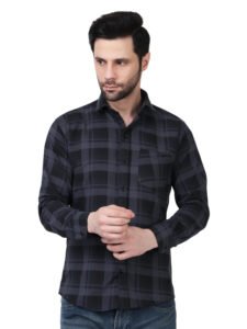 Midnight Charcoal Polylaffer Plaid Shirt