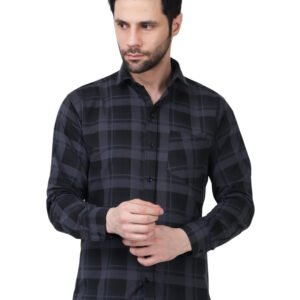 Midnight Charcoal Polylaffer Plaid Shirt