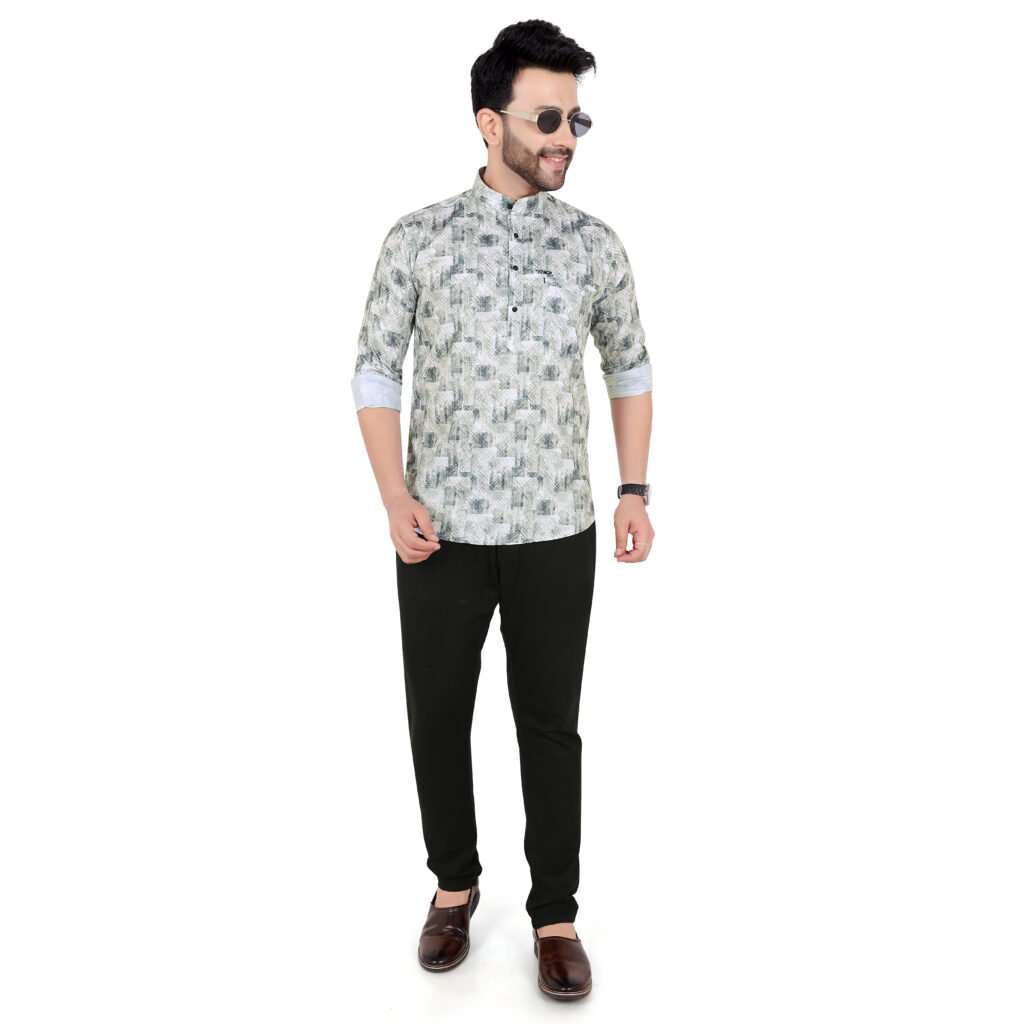 Men’s Printed Short Kurta