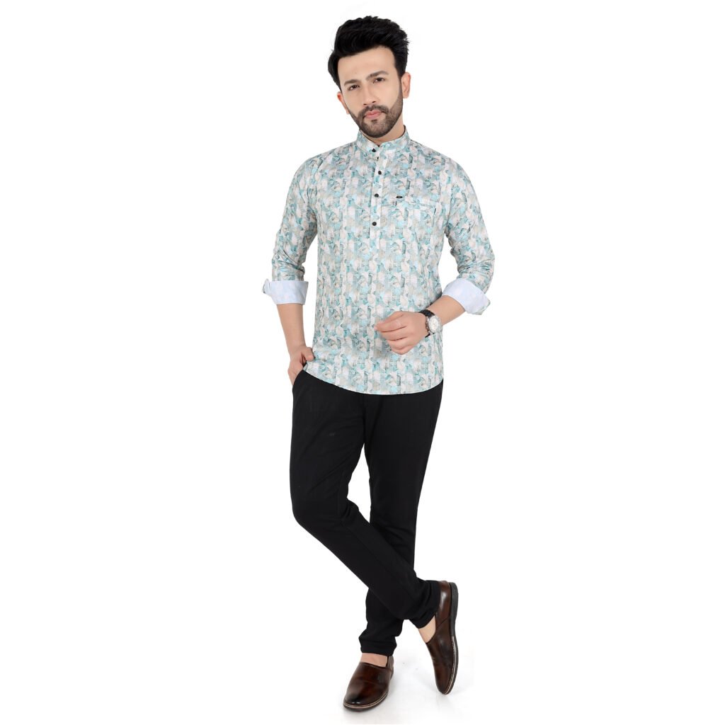 Men’s Printed Short Kurta