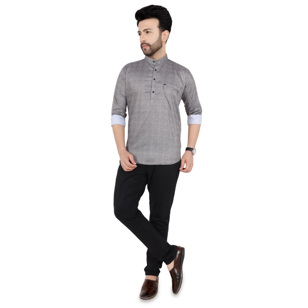 Men’s Printed Short Kurta
