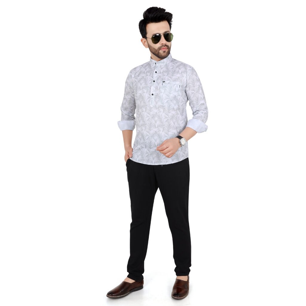 Men’s Printed Short Kurta