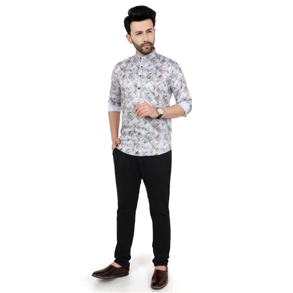 Men’s Printed Short Kurta