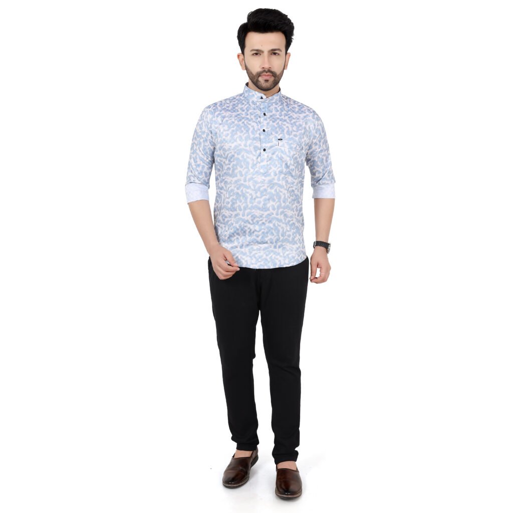 Men’s Printed Short Kurta
