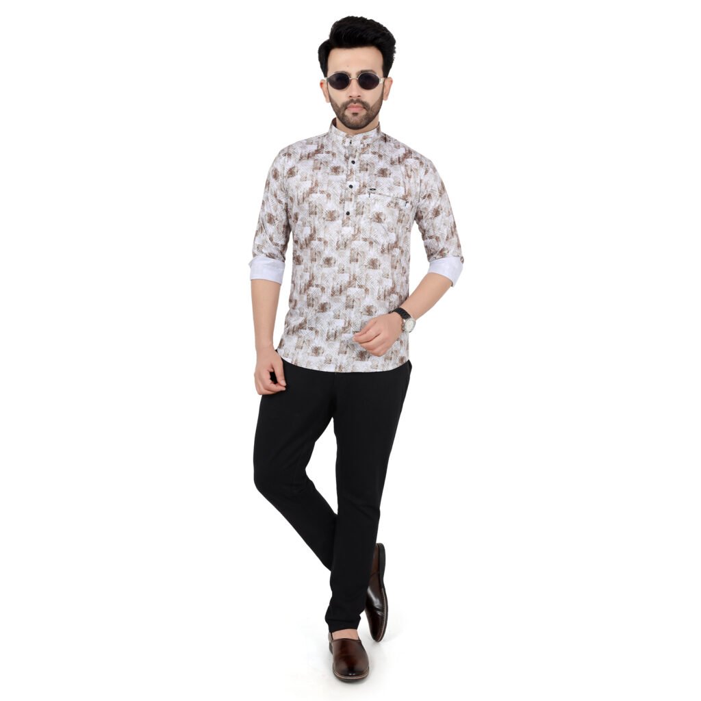 Men’s Printed Short Kurta