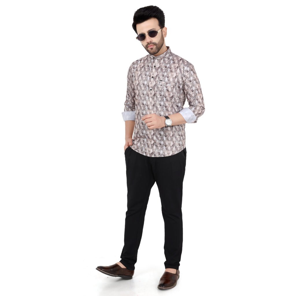 Men’s Printed Short Kurta