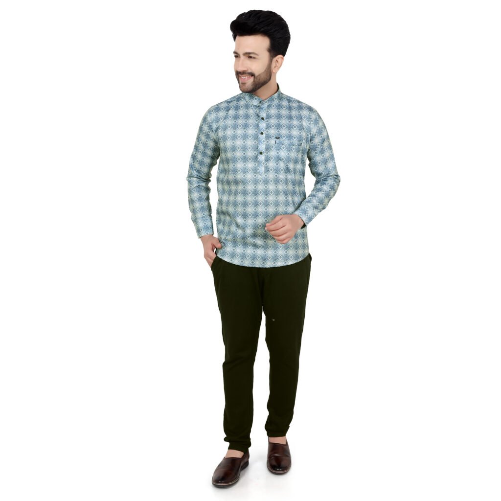 Men’s Printed Short Kurta