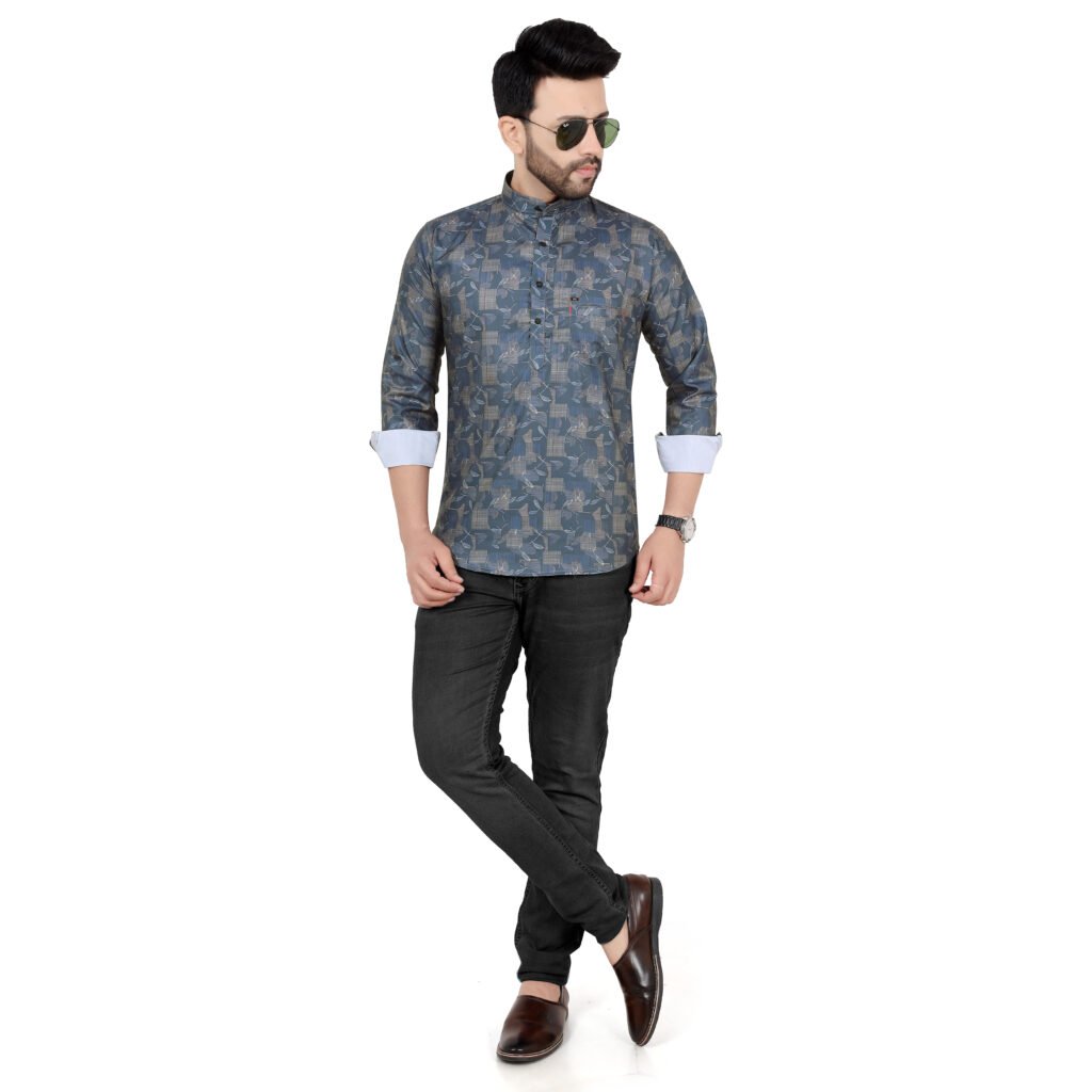 Men’s Printed Short Kurta