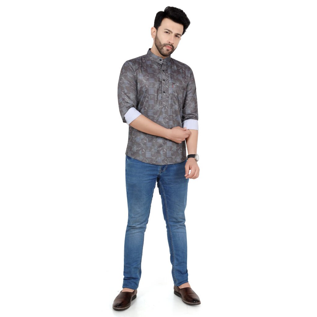 Men’s Printed Short Kurta