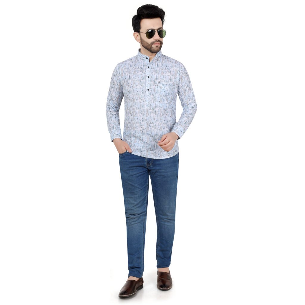 Men’s Printed Short Kurta