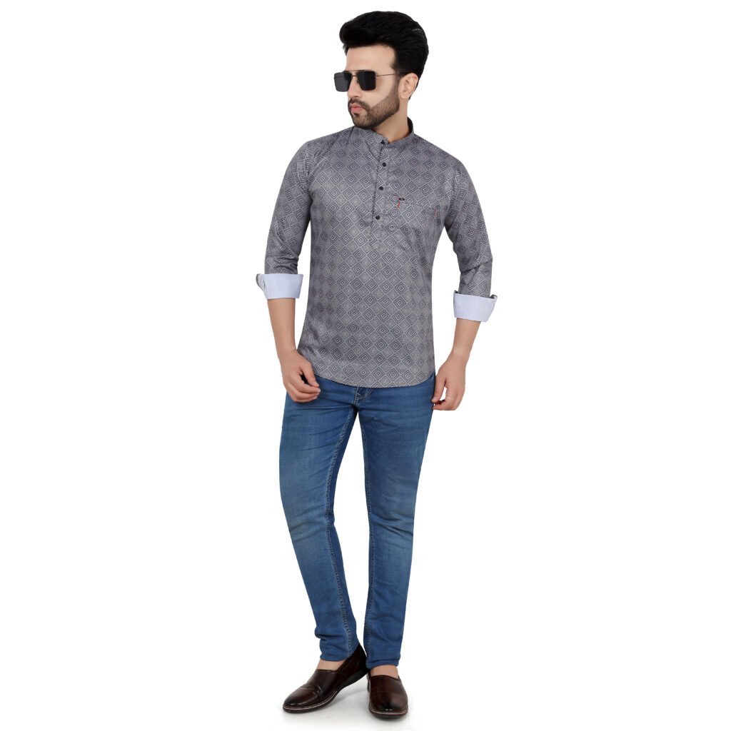 Men’s Printed Short Kurta