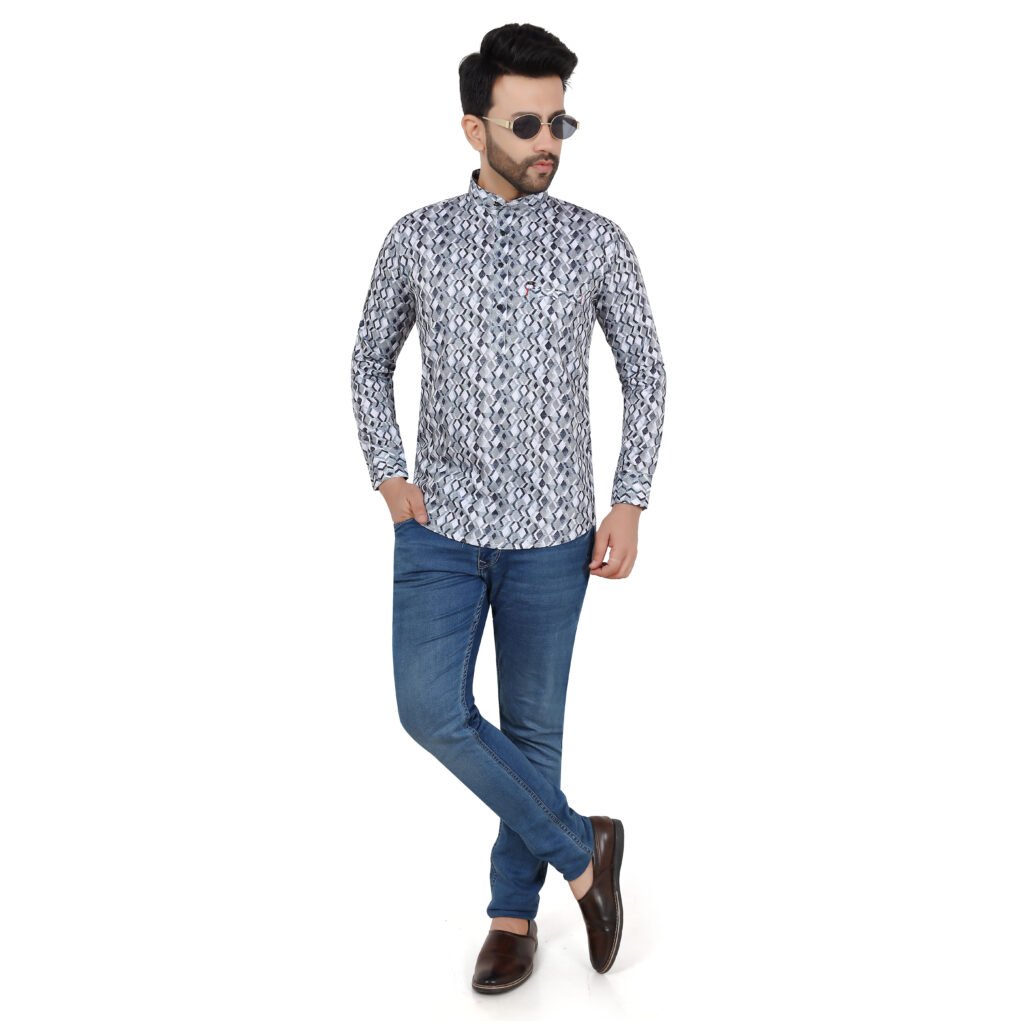Men’s Printed Short Kurta