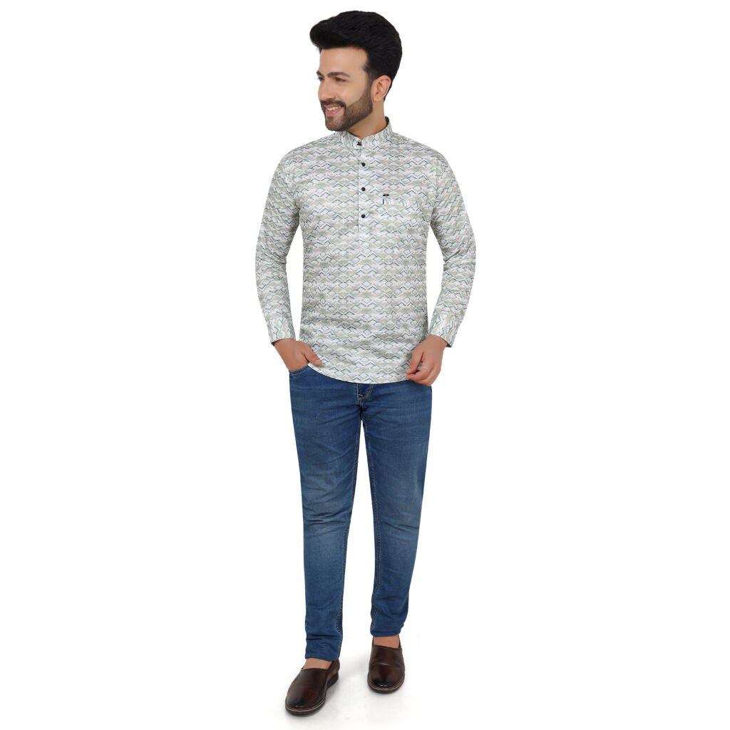 Men’s Printed Short Kurta