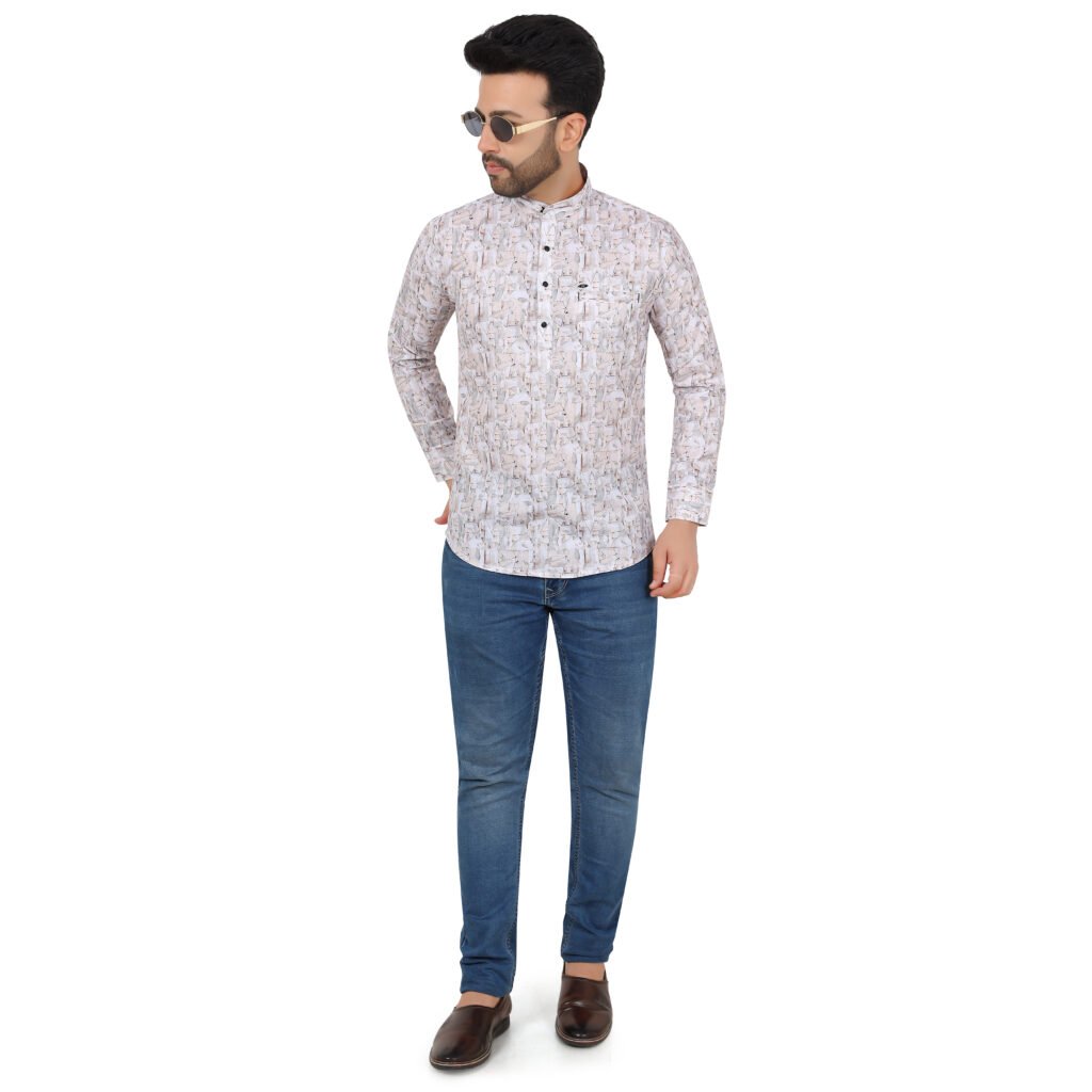 Men’s Printed Short Kurta