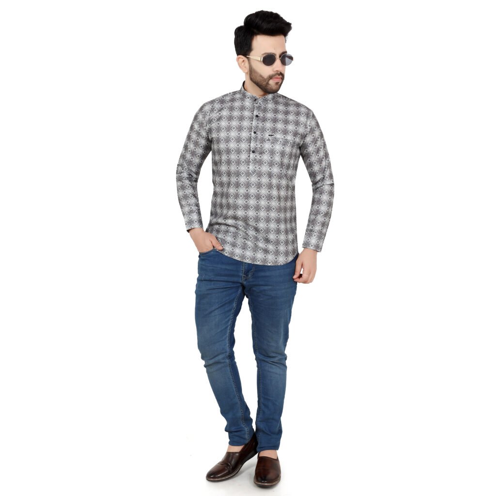 Men’s Printed Short Kurta